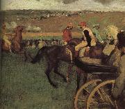 Edgar Degas amateurish caballero on horse-race ground oil painting artist